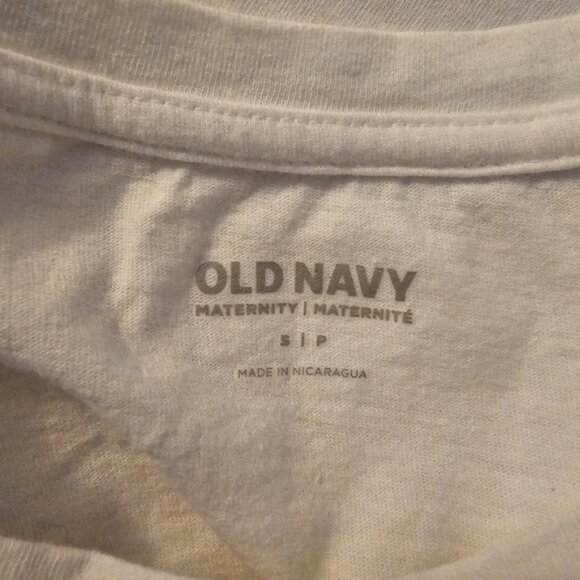 White Old Navy Women's Maternity " Strong Mama"  Graphic Side-Shirred T-Shirt - Picture 4 of 7